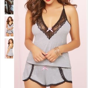 Heather lace cami set